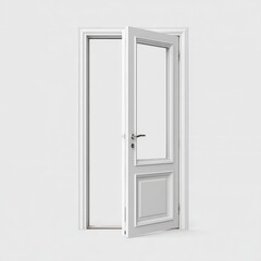 White, open door on a plain background