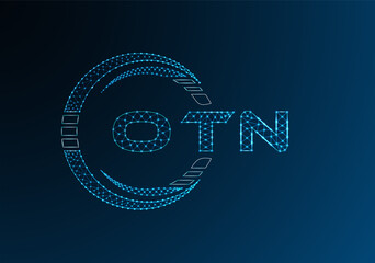 OTN low poly letter logo vector design. OTN lower poly logo design. Low poly logo.