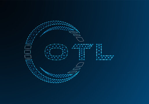 OTL low poly letter logo vector design. OTL lower poly logo design. Low poly logo.