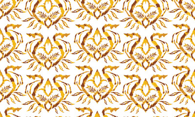 Hand draw Ikat floral paisley embroidery.Ikat ethnic oriental pattern traditional.great for background ,curtain, carpet, wallpaper, clothing, wrapping,batik,clothing or decorations.