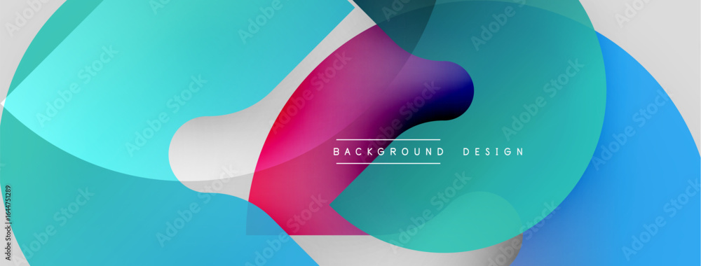 Poster abstract fluid shapes overlap, creating vibrant color gradients. modern design elements suggest dyna