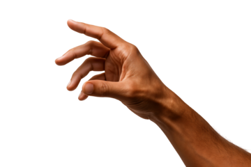 A close-up of a male hand reaching out, showcasing detailed skin texture and fingers.