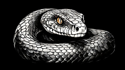 Fototapeta premium vintage engraving isolated snake set illustration serpent ink sketch reptile asp background vipers