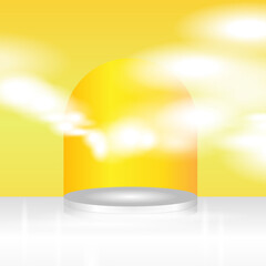 Abstract scene podium mockup. Award ceremony concept. Stage backdrop. Vector illustration