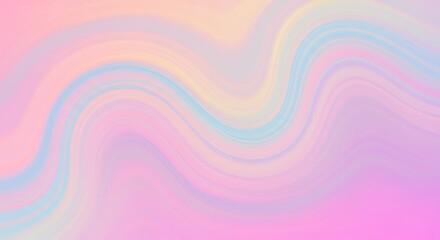 Pastel Swirl Abstract Background - Soft Gradient Waves of Pink, Blue, and Yellow