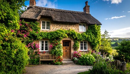 Charming thatched cottage in a beautiful garden