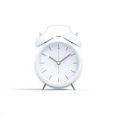 White alarm clock, front view