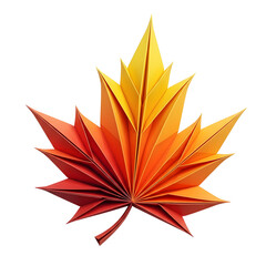 Obraz premium Vivid Origami Maple Leaf in Autumnal Hues