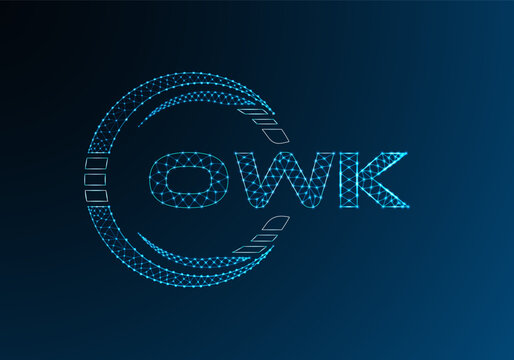OWK low poly letter logo vector design. OWK lower poly logo design. Low poly logo.