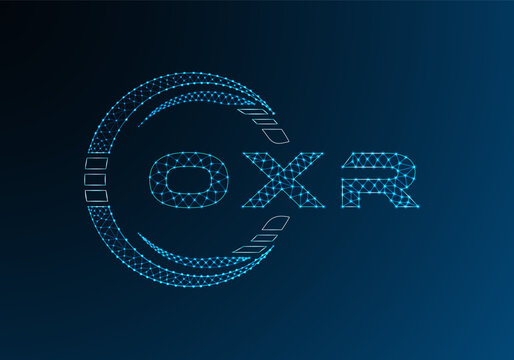 OXR low poly letter logo vector design. OXR lower poly logo design. Low poly logo.