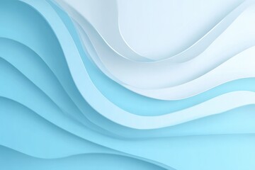 Obraz premium Abstract wavy background in light blue and white. Layered, smooth curves create a dynamic visual effect