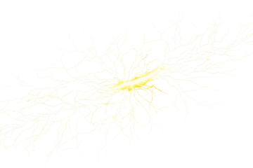 Yellow abstract citrus splash with dynamic liquid motion and bright vibrant energy patterns, isolated on a transparent background