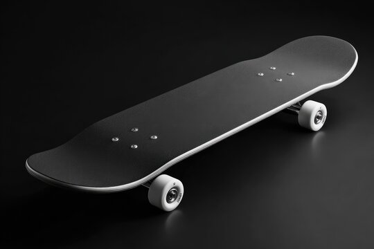 Dark skateboard, top view