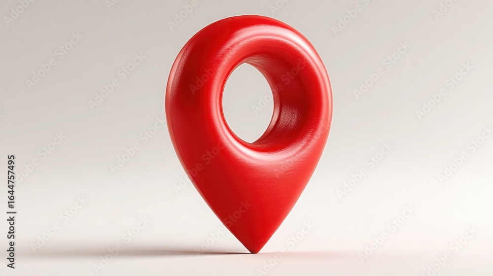 Poster conceptual visualization of a red pin representing decentralized validation in financial fib zone sy