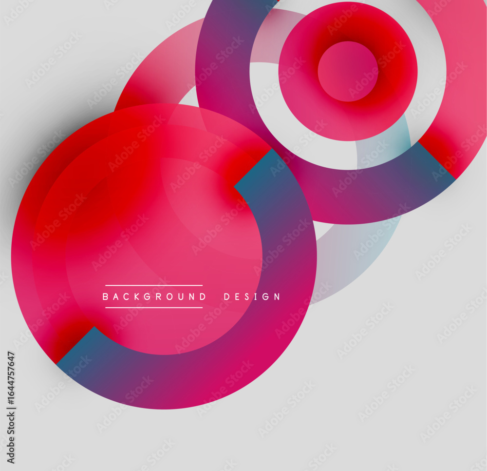 Poster abstract circles overlap, creating vibrant gradients. modern design elements suggest dynamic composi