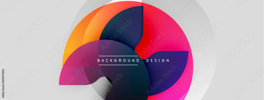 Poster abstract colorful design. overlapping circles create dynamic visual effect. modern background with t