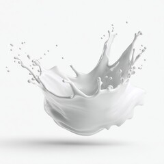 Milk splash, radiating outwards on white background