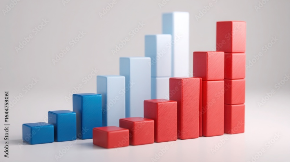 Aufkleber minimalistic bar chart displaying economic growth drivers and key indicators for financial analysis 
