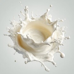 Creamy milk splash in a circular pattern