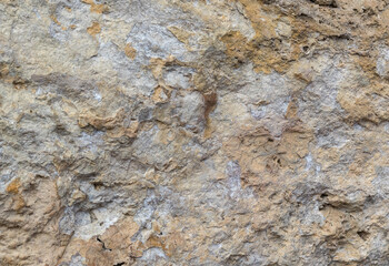 the structure of the rock surface in the section, quarrying in the natural environment, sunny day