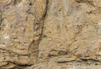 the structure of the rock surface in the section, quarrying in the natural environment, sunny day