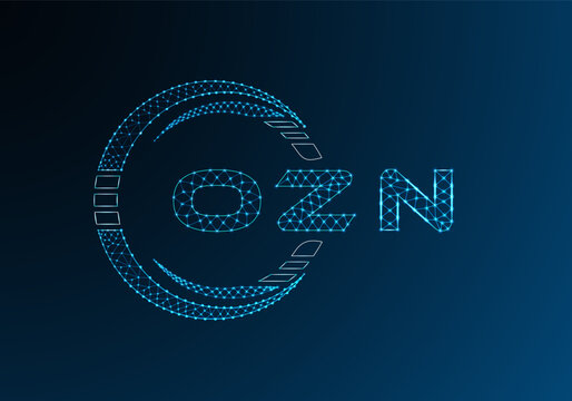 OZN low poly letter logo vector design. OZN lower poly logo design. Low poly logo.