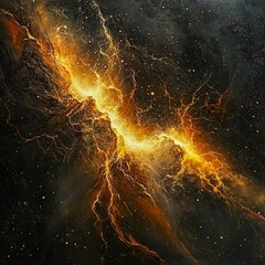 Celestial Veins VIII Fine luminous veins of energy spreading across a surreal cosmic expanse delicate and infinite