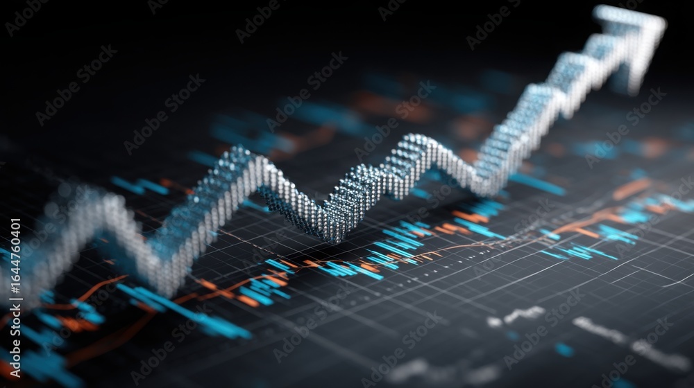 Poster informative graph design depicting fibonacci trend projection concept with visuals for financial ana