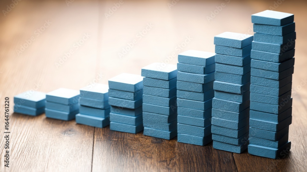 Poster creative stack of blocks representing fundamental range visualizer concept for value range analysis 