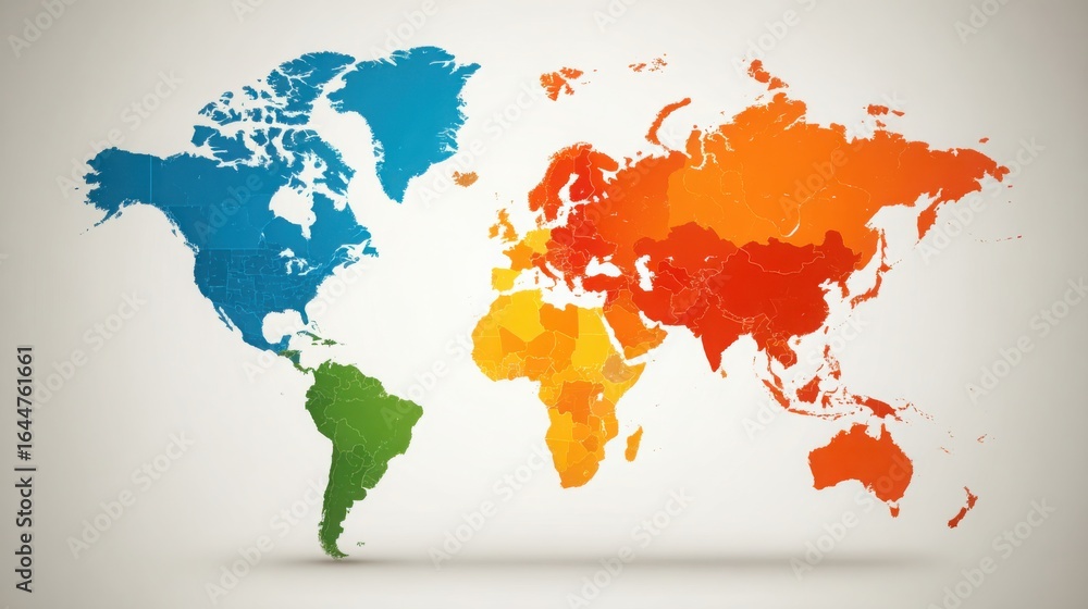 Poster Comprehensive world map illustration demonstrating global asset shift and economic dynamics in a structured visual format