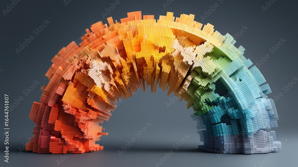 Poster vibrant rainbow colored object displaying a spectrum of colors representing diversity and unity in a