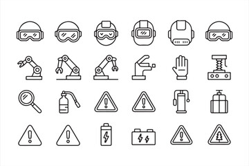 Industrial Safety and Manufacturing Process Vector Collection