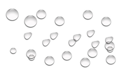 Abstract water drops, bubbles on transparent background,drops of water