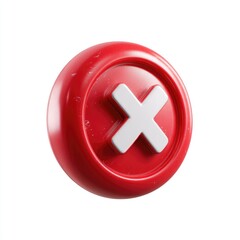 Obraz premium 3D red button with a white X