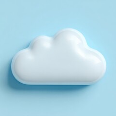 A simple, stylized, light-blue-background cloud icon