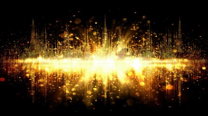 Mesmerizing gold light effect on black background for a gold import signal icon concept highlighting data insights