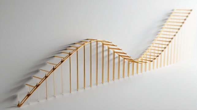 Intriguing golden metal stair design representing strategic pullback in financial investment and market analysis - Powered by Adobe