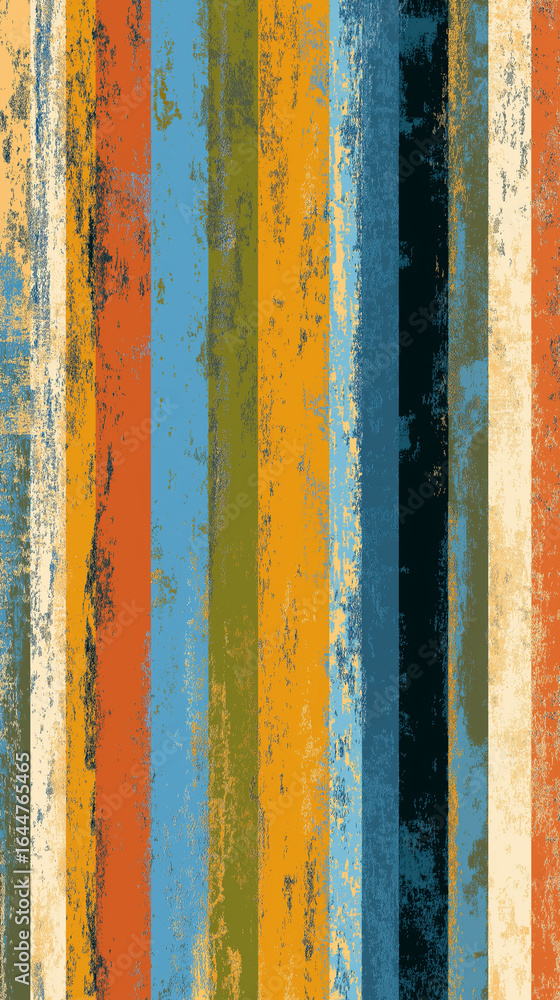 Poster abstract vertical stripes with textured surface in various colors and widths