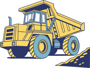 simple large construction vehicle silhouette simplified side view vector set on transparent background
