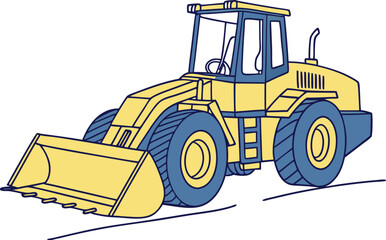 simple large construction vehicle silhouette simplified side view vector set on transparent background
