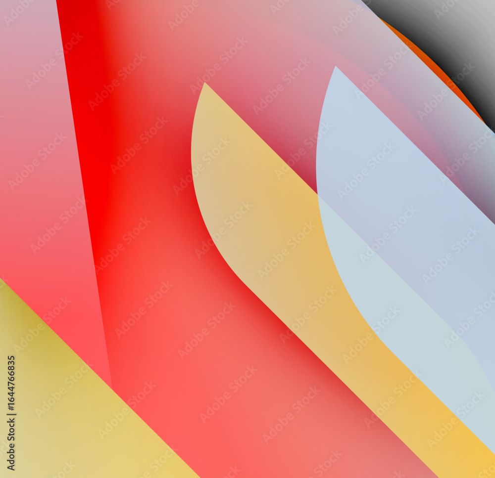 Poster abstract composition. overlapping shapes, vibrant colors, smooth gradients create dynamic visual exp
