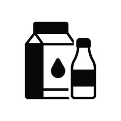 Black solid icon for milk