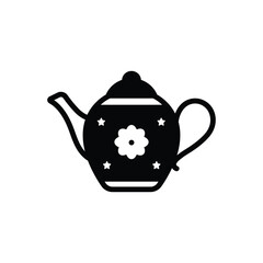 Black solid icon for teapot
