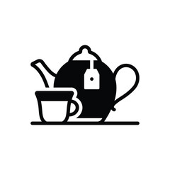 Black solid icon for black tea