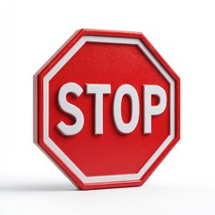 Obraz premium Red octagon stop sign, 3D render (2)