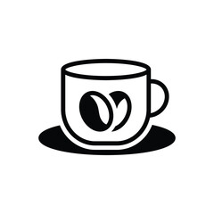 Black solid icon for coffee