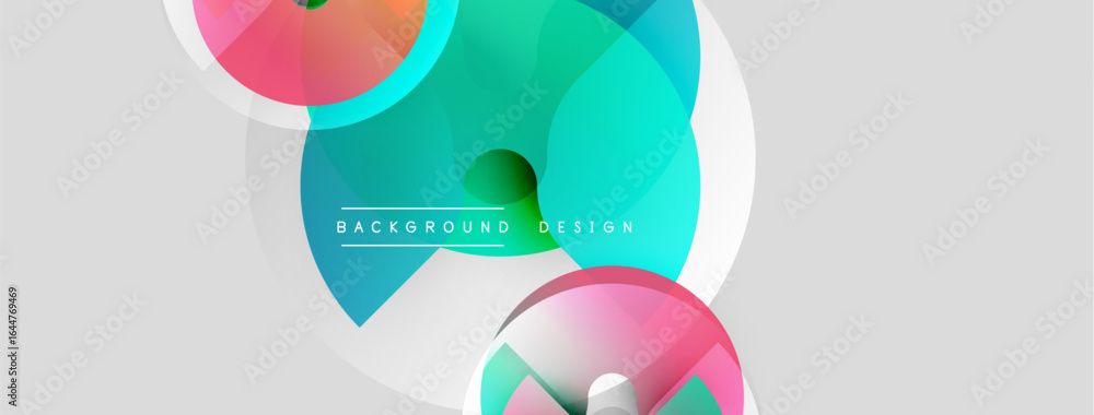 Poster abstract colorful shapes overlap, creating dynamic visual effect. light gradients, smooth curves def