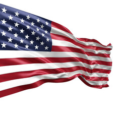 Obraz premium Waving American Flag in Vibrant Colors on a Transparent Background