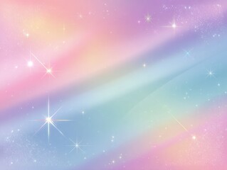 Pastel-toned, dreamy galaxy background with swirling nebulae and sparkling stars