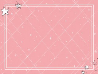 Pink background with stars and frame